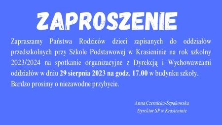 SPOTKANIE ORGANIZACYJNE