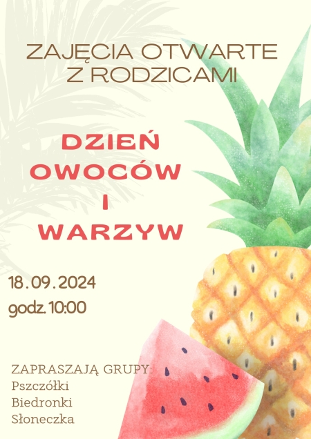 ZAJĘCIA OTWARTE: DZIEŃ OWOCÓW I WARZYW